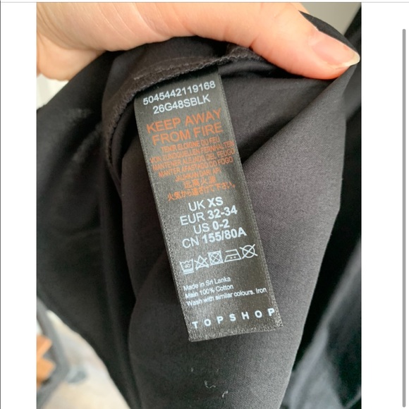 Topshop Shirred/Smocked Cotton Poplin Midi black Dress XS (size US 0-2) - Picture 10 of 10